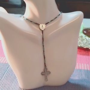 Petite Pale Blue Rosary Beads